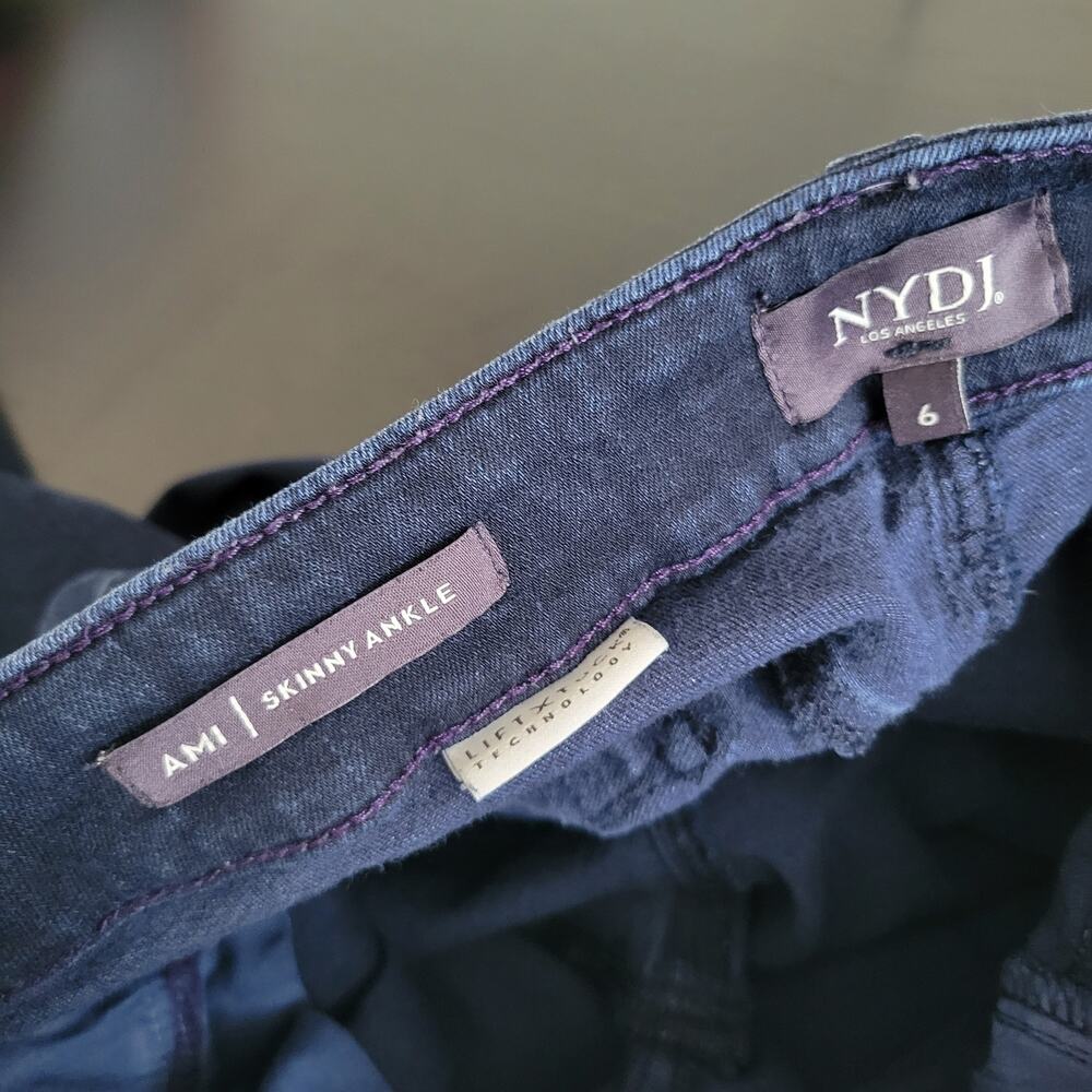 NYDJ Ami Skinny Ankle Jeans Sinclair Dark Wash Stretch Mid Rise Women 6 - Picture 10 of 12